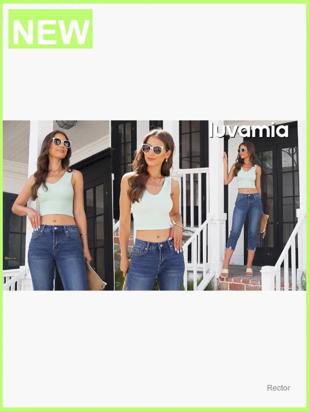 High Waisted Ripped Skinny Cropped Capri Jeans Stretchy Denim Jeggings with